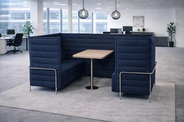 Vitra Alcove Cabin Highback, dubbele 2-zitter, blauw, Overige plaatsen, Ophalen of Verzenden, Gebruikt, Tafel