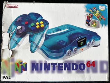 Nintendo 64 Console Clear Blue + Super Mario 64 Boxed, Spelcomputers en Games, Spelcomputers | Nintendo 64, Verzenden, Nieuw