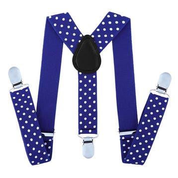 Fako Fashion - Kinder Bretels - Stippen - 65cm - Royal Blauw, Kinderen en Baby's, Verzenden, Nieuw