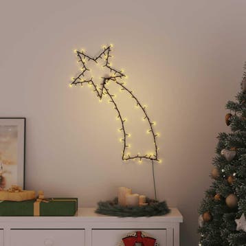 vidaXL Kerstverlichting vallende ster silhouet 115 LEDs warm, Verzenden, Nieuw