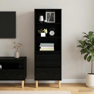 vidaXL buffetkast Zwart eiken 40 x 36 x 110 cm Bewerkt hout, Minder dan 50 cm, Verzenden, 100 tot 150 cm, Nieuw