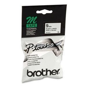 Brother M-K221BZ niet-gelamineerde tape zwart op wit 9 mm, Computers en Software, Printerbenodigdheden, Printertape, Nieuw, Verzenden
