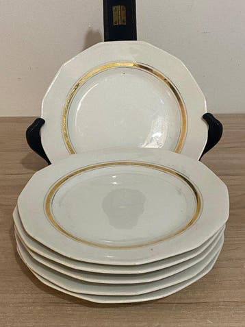 Limoges - U.F Déposé - Dessertservies (6) - Porselein -