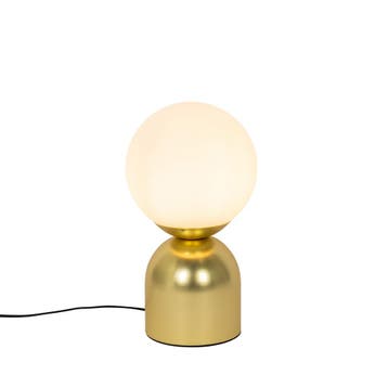 Hotel chique tafellamp goud met opaal glas - Pallon Trend, Huis en Inrichting, Verzenden, Nieuw