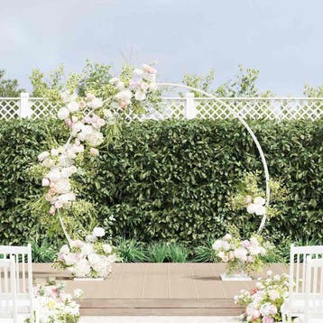 vidaXL Dubbele trouwboog Wit 220 x 45 x 200 cm Staal, Tuin en Terras, Verzenden, Nieuw