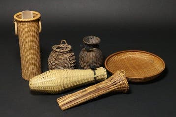 Vaas - Japanse bamboe- en wijnrankmandenset – 6 gevlochten