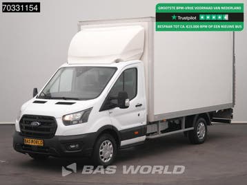 Ford Transit 130pk Laadklep Bakwagen Airco Cruise Euro6 Meub, Stof, Gebruikt, Euro 6, Wit