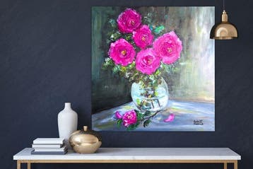 Agata Oleszczuk - Flowers in a vase, Antiek en Kunst