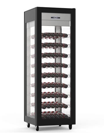 Wijnklimaatkast - Glazen Deur - 400 Liter - Zwart - 1 Zone -, Verzenden, Nieuw in verpakking