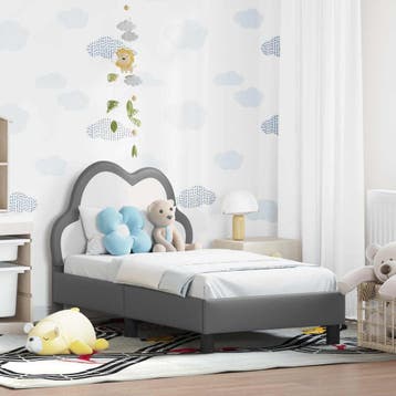 vidaXL Peuterbedframe met hoofdbord Lichtgrijs 70 x 140 cm, Huis en Inrichting, Verzenden, Nieuw
