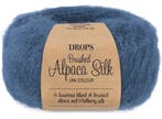 DROPS Brushed Alpaca Silk Uni Colour - 25 staalblauw - Wol, Ophalen of Verzenden, Nieuw