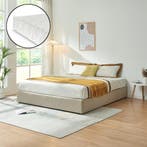 Tweepersoonsbed Nola met matras linnen 200x180 cm beige [en., Verzenden, Nieuw