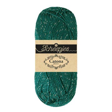 Scheepjes Catona Shine - 401 Dark Teal - Silver - Katoenga, Ophalen of Verzenden, Nieuw