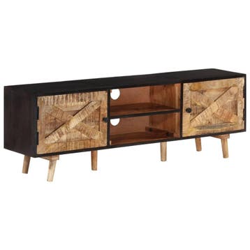 vidaXL Tv-meubel 140x30x46 cm ruw mangohout en massief, Huis en Inrichting, Kasten | Overige, Verzenden, Nieuw