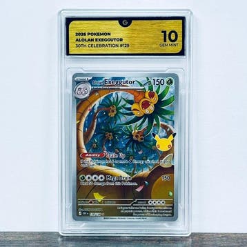 Pokémon Graded card - Alolan Exeggutor 129 - 30th, Nieuw