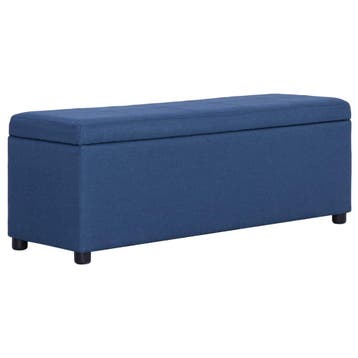 vidaXL Bankje met opbergvak 116 cm polyester blauw, Huis en Inrichting, Banken | Voetenbanken en Poefen, Verzenden, Nieuw