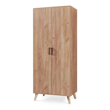 Kledingkast Norg met 2 deuren en 4 opbergvakken 191x80x52 cm, Verzenden, Nieuw