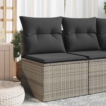 vidaXL Tuinstoel zonder armleuning met kussens poly rattan, Verzenden, Nieuw