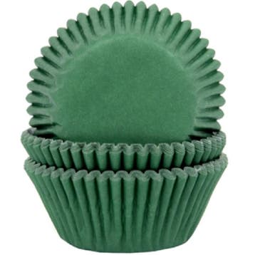 Cupcake Vormpjes HoM Donker Groen 50x33mm. 48st., Verzenden, Nieuw