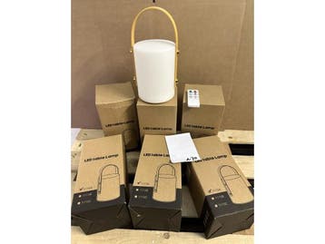Veiling - 6x Partij LED Tafellampen Met Afstandsbediening, Nieuw