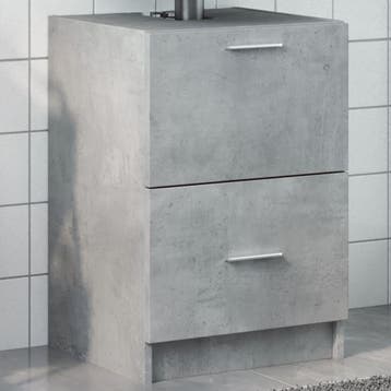 vidaXL Wastafelkast 40x37x59 cm bewerkt hout betongrijs, Verzenden, Nieuw, Wastafelkast, Minder dan 100 cm