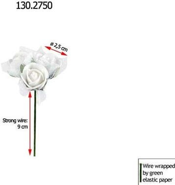 Mini foam roos met tule wit 2 cm bulk pak 96×3 roosjes = 288, Ophalen of Verzenden, Nieuw