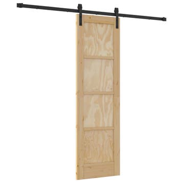 vidaXL Schuifdeur 61 x 198,5 cm Bewerkt hout Naturel, Verzenden, Nieuw
