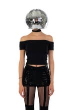 Discobal Hoofd Kinderen Ø 30 cm Disco Head Spiegeltjes Zilve, Ophalen of Verzenden, Nieuw, Feestartikel, Carnaval