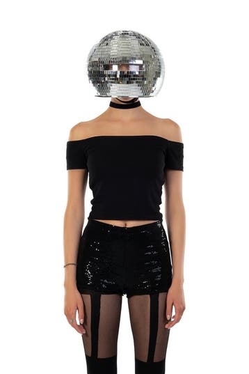 KIMU® Discobal Hoofd Kinderen Ø 30 cm Disco Head Spiegeltjes, Ophalen of Verzenden, Nieuw, Feestartikel, Carnaval