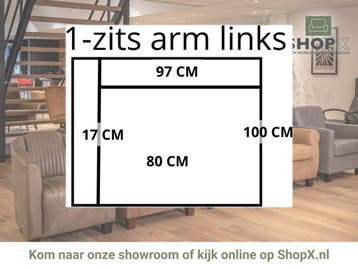 Leren elementenbank Match - element 1 zits (80) arm links, Industrieel, Modern, Scandinavisch, Nieuw, Ophalen of Verzenden, Rechte bank