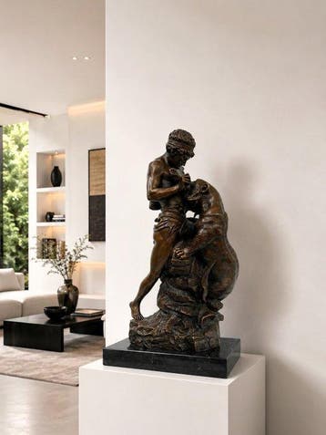 naar drouot - Beeld, gevecht sculptuur De strijd om het