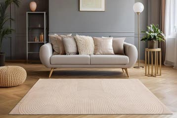Japandi Vloerkleed | Napoli | Stroken | Taupe | 160x230 cm, Verzenden, Nieuw