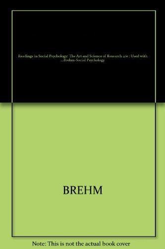 Readings in Social Psychology: The Art and Science of, Boeken, Verzenden, Gelezen, BREHM
