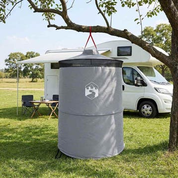 vidaXL Pop-up Toilet Tent met Hangende Touw Grijs en Oranje, Verzenden, Nieuw, Tot en met 2
