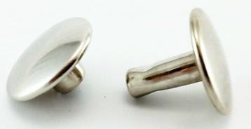 Dubbele  holniet  8 mm lang , 2 X Bolle kop Ø 11 mm, zilv..., Verzenden, Nieuw