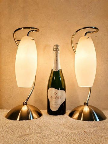 HPI - Tafellamp (2) - Staal, Glas, Nieuw