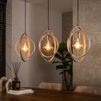 Hanglamp Turn - Beige - Dimbaar - Industriele Eettafellamp, Verzenden, Nieuw, Glas, 75 cm of meer
