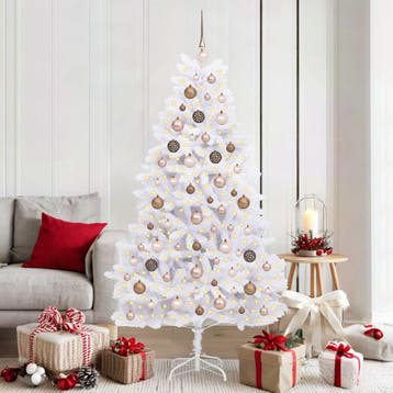 vidaXL Kunstkerstboom 180 cm PVC en staal Wit, Diversen, Verzenden, Nieuw