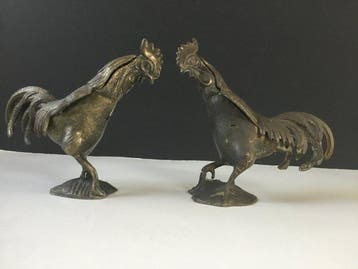 Zoömorfe Snuisterijdoos/asbakje - Doos (2) - Brons, Koper -, Antiek en Kunst