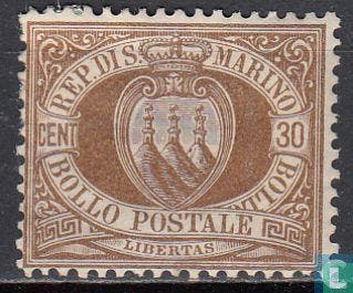 San Marino - Wapenschild - 1877, Verzenden, Postfris