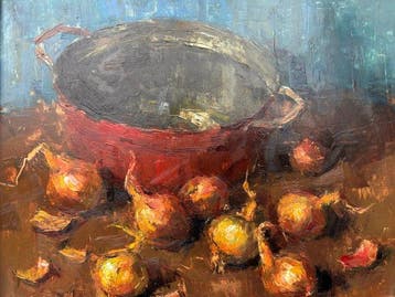Vic Dooms (1912-1994) - Stilleven met ajuinen, Antiek en Kunst