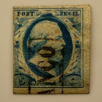 Koning Willem III [N.V.P.H. nr. 0001], Postzegels en Munten, Ophalen of Verzenden, Gestempeld