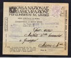 Koninkrijk Italië 1921 - Brief van de Nationale Kas voor, Gestempeld