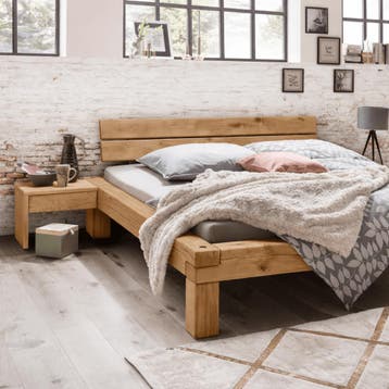 TPT Möbel Woodstock Massief Houten Eiken Balkenbed - 140 x 2, Nieuw