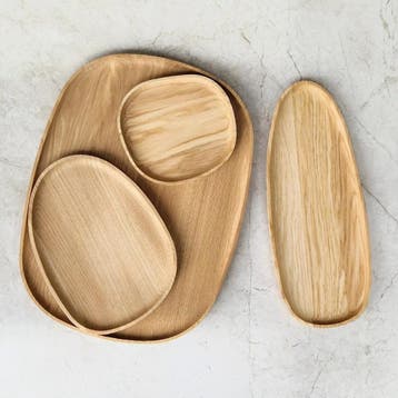 HOCHO Eiken Houten Dienblad – 350x140x15 mm – Hardwax Be, Ophalen of Verzenden, Nieuw