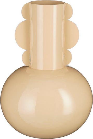 2dekans | Mica Decorations Boyd Vaas - H36 x Ø25 cm - Metaal, Ophalen of Verzenden, Zo goed als nieuw, Beige