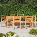 vidaXL 7-delige Tuinset massief teakhout, Verzenden, Nieuw, Teakhout, Tuinset