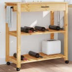 vidaXL Keukentrolley MONZA 84x40x88,5 cm massief grenenhout, Verzenden, Nieuw