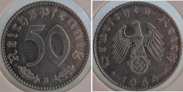 50 Rpf Duitsland 50 Reichspfennig 1944 B stgl J 372 selte..., Postzegels en Munten, Munten | Europa | Niet-Euromunten, Verzenden