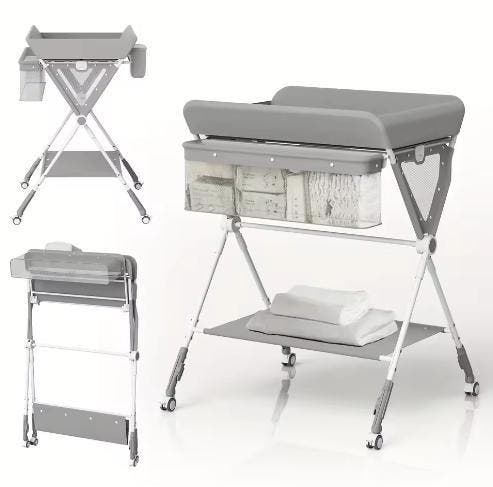 Multifunctionele Babywisseltafel met Zijmand en Kledingstang, Kinderen en Baby's, Kinderkamer | Commodes en Kasten, Nieuw, Verzenden